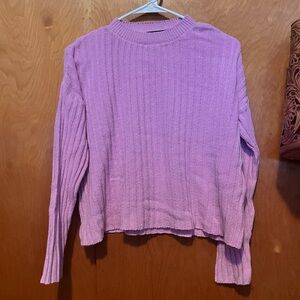 Nasty Gal ribbed light pink thermal sweater